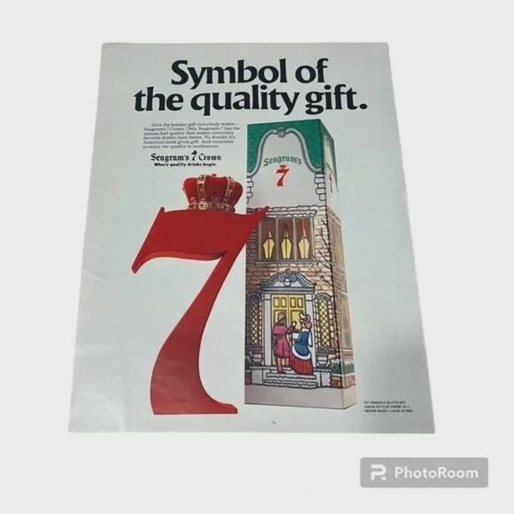 1980‎ Seagrams 7 Crown Original Vintage Print Ad